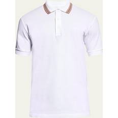 Burberry Uomo Polo Burberry Embroidered Logo Biologic Piqu Cotton Polo Shirt White