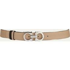 Blanco - Mujer Cinturones Ferragamo Gancini Reversible Adjustable Leather Belt