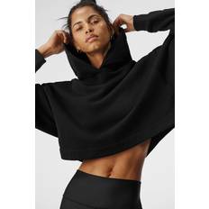 Alo Bae Cropped Cotton-Blend Hoodie