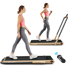 Costway Cardio Machines Costway SuperFit 2.25HP 2 in 1 Foldable Under Desk Treadmill Remote Control 49'' x 27'' x 42'' Gold