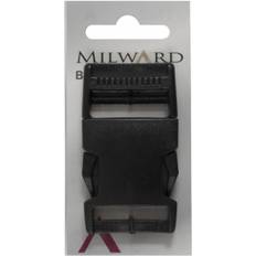 Milward Buttons Size 25mm, Plastic Clip, Black