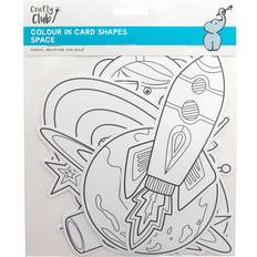 Grey Crafts Crafty Club Pack of 12 Colour In Card Shapes Space