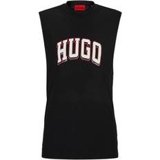 HUGO Mesh-backed tank top with print