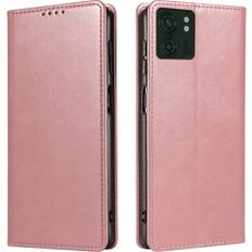 Skalo Motorola Edge 40 5G Premium Wallet Flip Cover Rosa guld