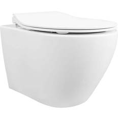 Toilets DeerValley Liberty 1-Piece 1.1/1.6 GPF Dual Flush Wall-Mounted Elongated Toilet Bowl in Bone
