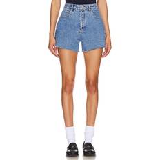 Abrand Women's Venice High Waisted Relaxed Denim Shorts in Indigo 23