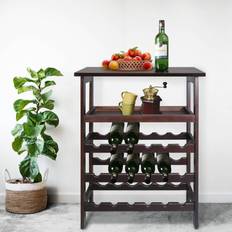 Interior Details Casual Home Wood 18-Bottle Freestanding Wine Rack