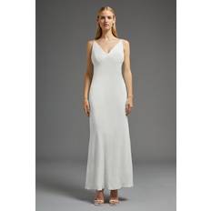 Slip Dresses - White Coast Strappy V Back Slip Dress Ivory