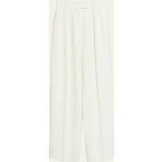 Silk Trousers The Row Weite High-Rise-Hose Antone aus Leinen Weiß