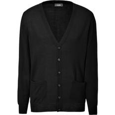 Herre - Merinoull - S Cardigans Clipper Milan Cardigan Med Merinoull - Black