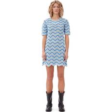 Ganni L Kjoler Ganni Cotton Crochet Mini Dress Heather