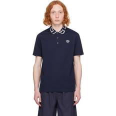 Versace Polo Shirts Versace Navy Greca Polo Navy Blue