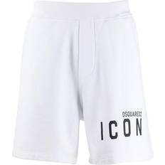 DSquared2 Men Shorts DSquared2 Men's ICON Logo Print Shorts in White