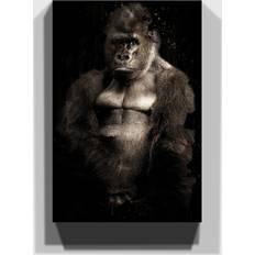 Silver Framed Art East Urban Home 'Silverback Gorilla' Graphic on Framed Art