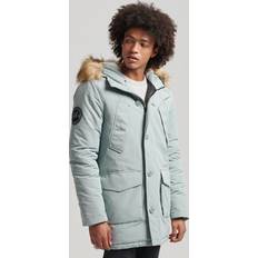 Superdry Superdry Men's Everest Parka mit Kapuze und Kunstfellbesatz Hellblau Größe: Hellblau