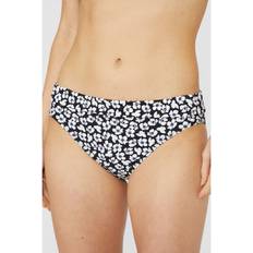 Debenhams Mono Ditsy Fold Bikini Bottom Black