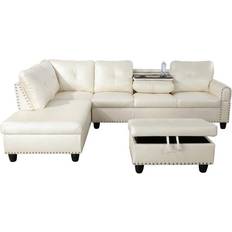 Star Home Living Round Arm L-Shaped Sectional Cream