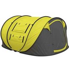 OutSunny Camping Tent Dome Pop-up Tent w/ Windows for 4-5 Person Yellow