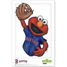 Red Posters S. Preston Art & Designs "Elmo Red Sox 11"" 17"" Sesame Street Print" Poster