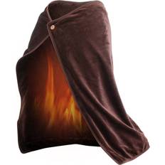 USB Heated Blanket Fleece Cape Brown