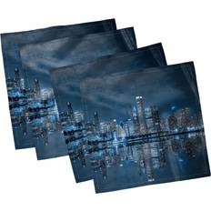 Multicolored Cloth Napkins Ambesonne Chicago Skyline Set Cloth Napkin Multicolor