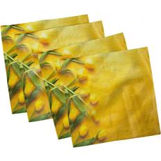 Yellow Cloth Napkins Ambesonne Tulips Set Cloth Napkin Yellow