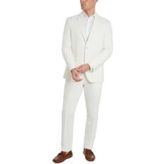 Long Sleeves Suits Kenneth Cole Men's Slim Fit Stretch Linen Solid Suit - Cream