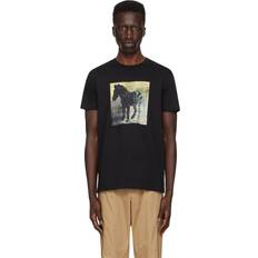 Zebra T-shirts Paul Smith PS by Paul Smith Black Zebra Square T-Shirt Blacks