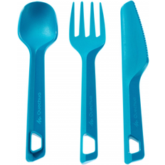 Quechua Camping & Outdoor Quechua Men's 3-Piece Plastic Camping Cutlery Set in Teal Green