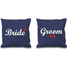 60 Second Makeover Bride And Groom Navy Cushion Cover Blue