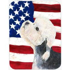 CoolCookware American Flag With Dandie Dinmont Terrier Chopping Board