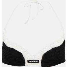 Miu Miu Bralette aus Baumwolle Schwarz