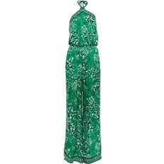 Poupette St Barth Isabelle Printed Halterneck Jumpsuit - Green