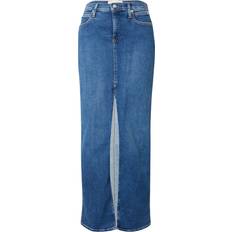 Calvin Klein Jeans Nederdel Med Slids - Blue Denim