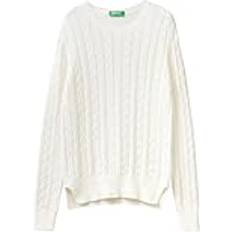 United Colors of Benetton Maglia G/C 1594E101O Maglione Bianco Latte 074