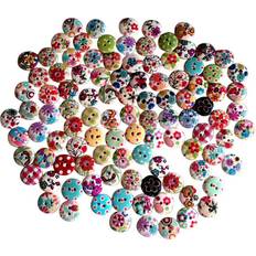 Multicoloured Buttons Trixes 100pc Assorted 15mm Buttons Pack Of Craft Buttons Multicoloured