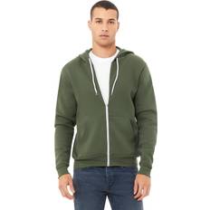 Sweaters Bella Canvas Unisex Poly-Cotton Fleece Full-Zip Hooded Sweatshirt Military Green