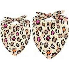 Walldor 2-pack hund bandana leopard brun flicka pojke haklappar hund scarf hundar valp