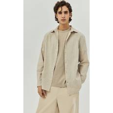 Breathable Shirts H&M Men Beige Regular Fit Linen-blend shirt