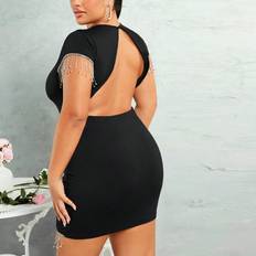 Shein Plus Size Gorgeous Sexy Diamond Bodycon Dress - Open Back