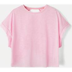 Shein Pink T-shirts Shein Women's Round Neck Hollow Out Batwing Sleeve Short Sleeve T-Shirt
