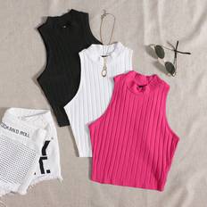 Shein Tank Tops Shein Solid Color Ribbed Tank Top - Women's