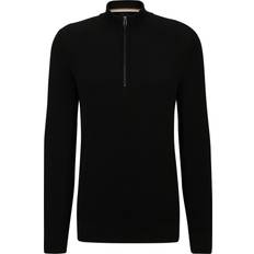 BOSS Quarter-Zip Cotton Sweater - Knitted Structure