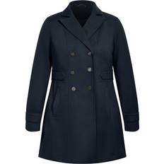 Evans Clothing Evans Military Coat Plus Size - Navy