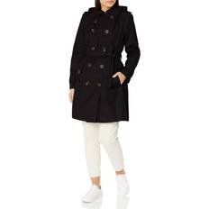 London Fog Women's Double Breasted Trenchcoat, Black