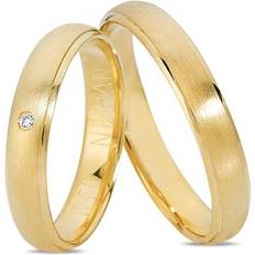 Our Love karat guld Vielsesringe med x 0,01 ct stk Brillant