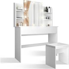 Bianco Toelette Miadomodo Hocker, Schublade Schminktisch