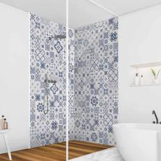 Chrome Parois de Douche Klebefieber Revêtement Mural De Douche Ceramic Tiles Agadir Blue 1 x 190 x 80 cm