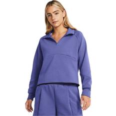 Gold - Sportswear Garment Clothing Under Armour Unstoppable Fleece Rugby Crop Sweatshirt Purple Woman