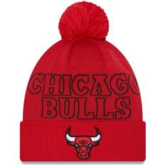 New Era Men's Red Chicago Bulls 2023 Nba Draft Cuffed Knit Hat with Pom Red